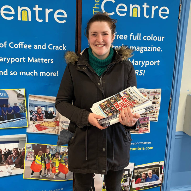 Zoe P maryport matters distribution day The Centre West Cumbria